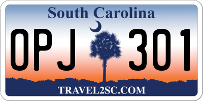 SC license plate OPJ301