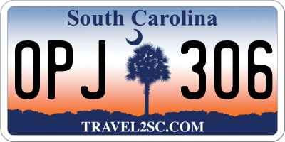 SC license plate OPJ306