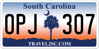 SC license plate OPJ307