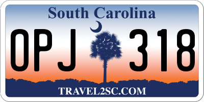 SC license plate OPJ318
