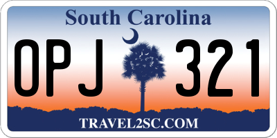 SC license plate OPJ321