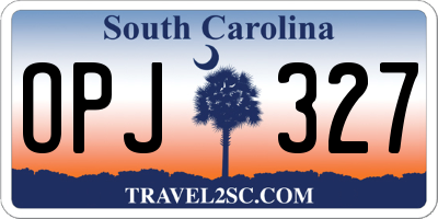 SC license plate OPJ327