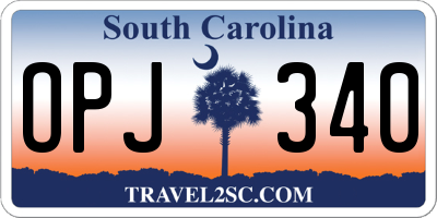 SC license plate OPJ340