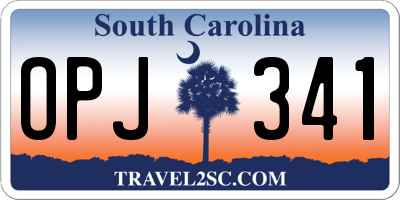 SC license plate OPJ341