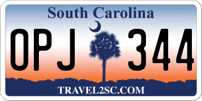 SC license plate OPJ344