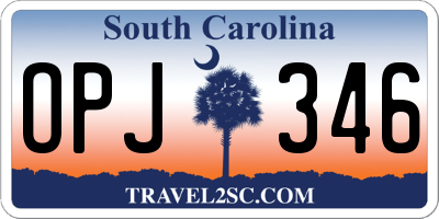 SC license plate OPJ346