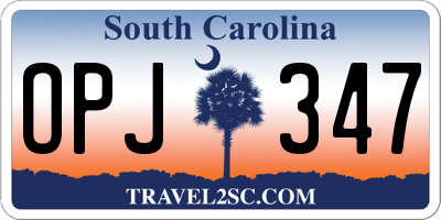 SC license plate OPJ347