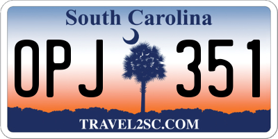 SC license plate OPJ351