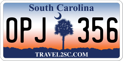 SC license plate OPJ356
