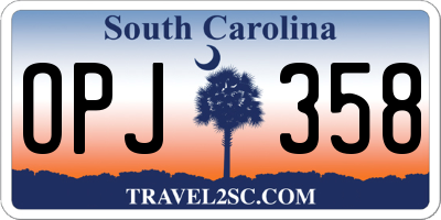 SC license plate OPJ358