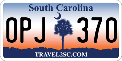SC license plate OPJ370
