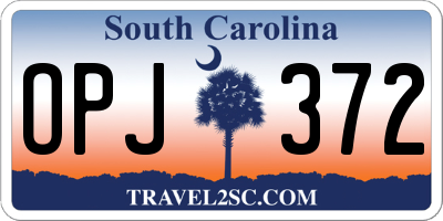 SC license plate OPJ372