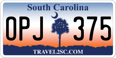 SC license plate OPJ375