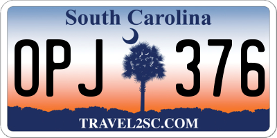 SC license plate OPJ376