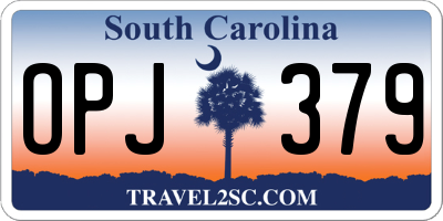 SC license plate OPJ379