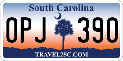 SC license plate OPJ390