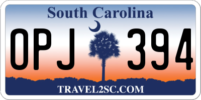 SC license plate OPJ394