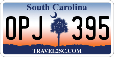 SC license plate OPJ395