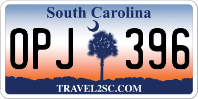 SC license plate OPJ396