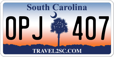 SC license plate OPJ407