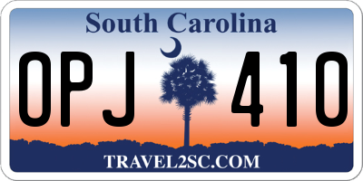 SC license plate OPJ410