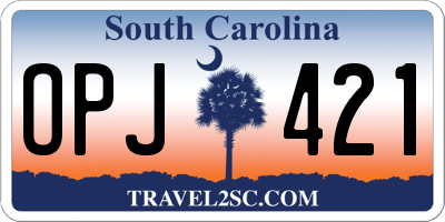 SC license plate OPJ421