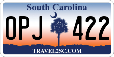 SC license plate OPJ422