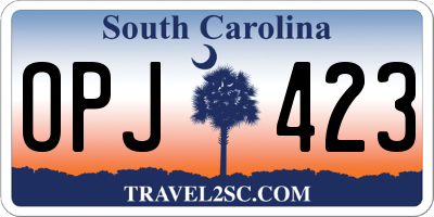 SC license plate OPJ423