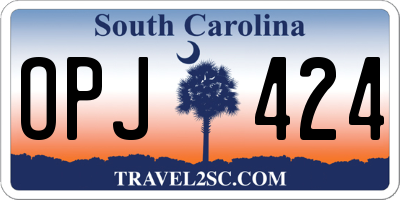 SC license plate OPJ424