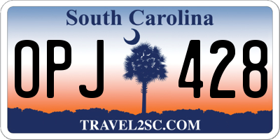SC license plate OPJ428
