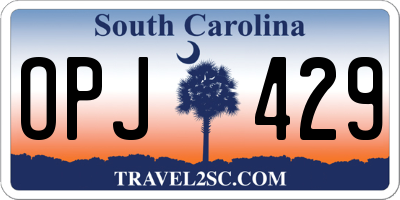 SC license plate OPJ429