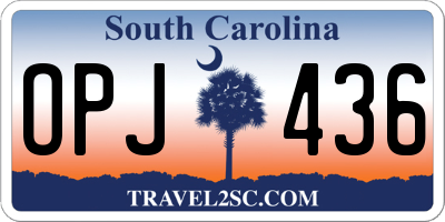 SC license plate OPJ436
