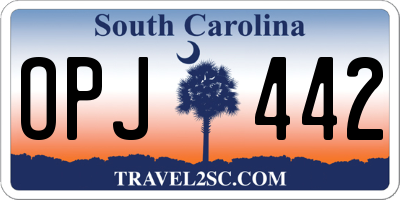 SC license plate OPJ442