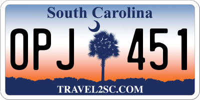 SC license plate OPJ451