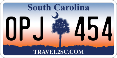 SC license plate OPJ454