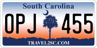 SC license plate OPJ455