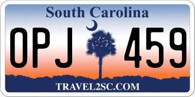 SC license plate OPJ459