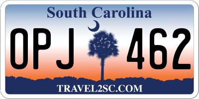 SC license plate OPJ462