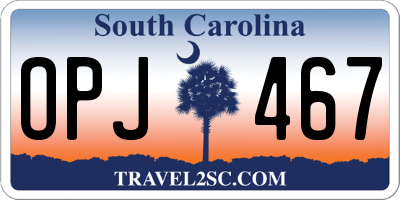 SC license plate OPJ467