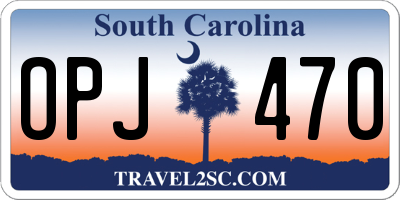 SC license plate OPJ470