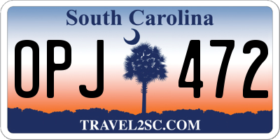 SC license plate OPJ472