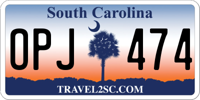 SC license plate OPJ474