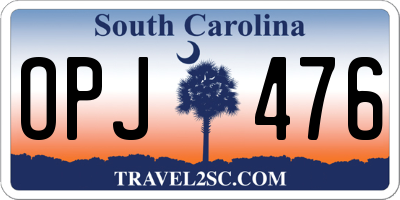 SC license plate OPJ476
