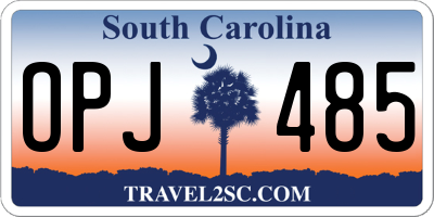 SC license plate OPJ485