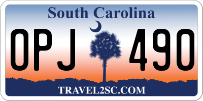 SC license plate OPJ490