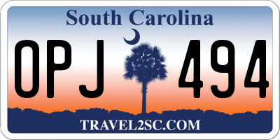 SC license plate OPJ494