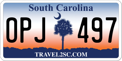 SC license plate OPJ497
