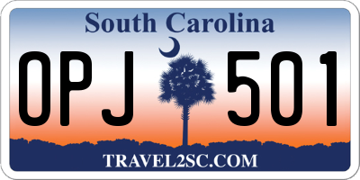 SC license plate OPJ501