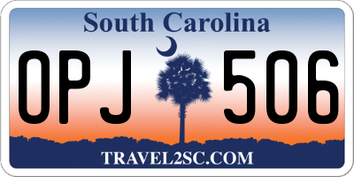 SC license plate OPJ506