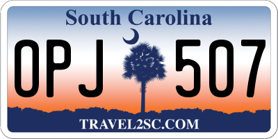 SC license plate OPJ507